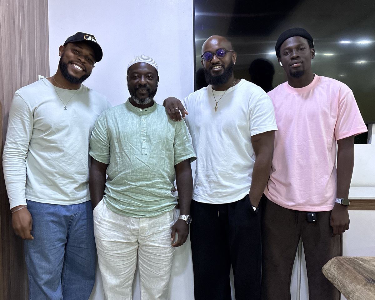 The four members of the Dabbobi leadership team standing together in an office
